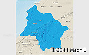 Political 3D Map of Safi, shaded relief outside