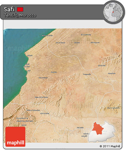 Satellite 3D Map of Safi