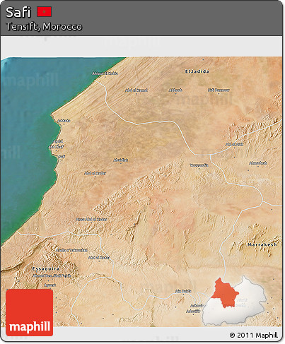 Satellite 3D Map of Safi