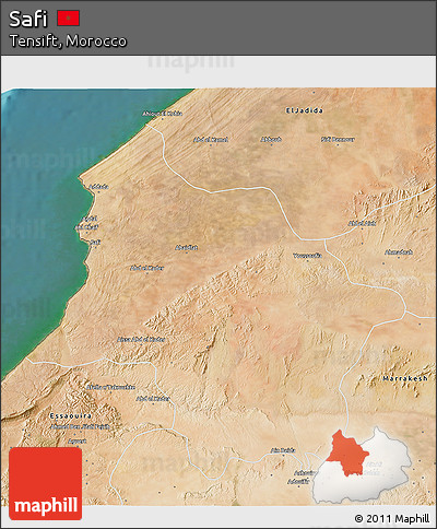 Satellite 3D Map of Safi