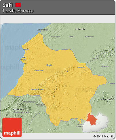 Savanna Style 3D Map of Safi
