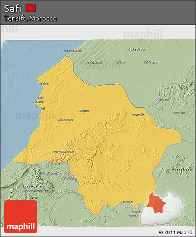 Savanna Style 3D Map of Safi