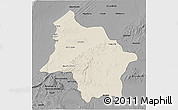 Shaded Relief 3D Map of Safi, darken, desaturated