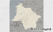 Shaded Relief 3D Map of Safi, darken, semi-desaturated