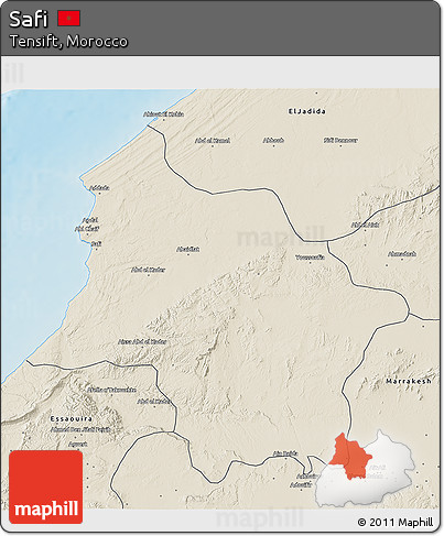 Shaded Relief 3D Map of Safi