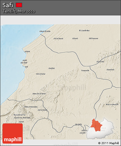 Shaded Relief 3D Map of Safi