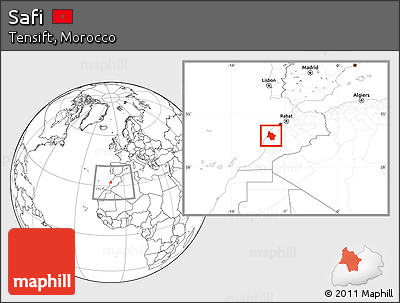 Blank Location Map of Safi, within the entire country