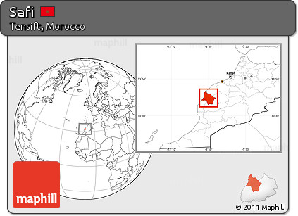 Blank Location Map of Safi