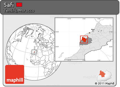 Blank Location Map of Safi, highlighted country, highlighted parent region