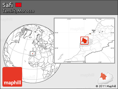 Blank Location Map of Safi, highlighted parent region
