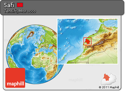 Physical Location Map of Safi