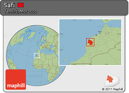 Savanna Style Location Map of Safi