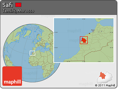 Savanna Style Location Map of Safi
