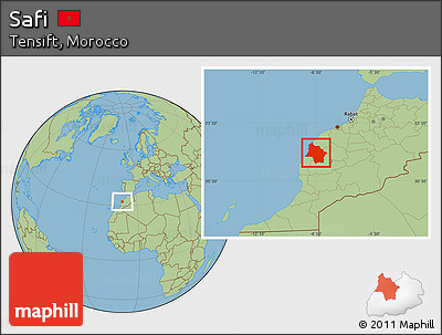 Savanna Style Location Map of Safi