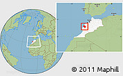 Savanna Style Location Map of Safi, highlighted country, within the entire country