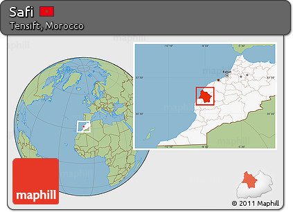 Savanna Style Location Map of Safi, highlighted country