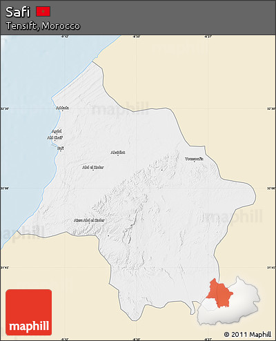 Classic Style Map of Safi, single color outside