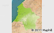 Physical Map of Safi, satellite outside