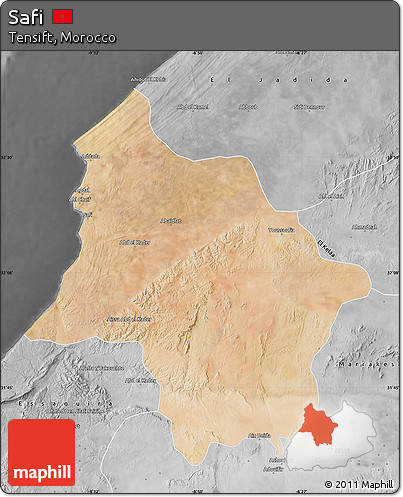 Satellite Map of Safi, desaturated