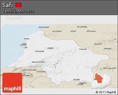 Classic Style Panoramic Map of Safi