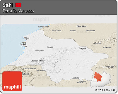 Classic Style Panoramic Map of Safi