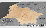 Satellite Panoramic Map of Safi, darken, desaturated