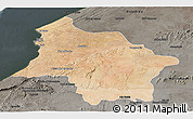 Satellite Panoramic Map of Safi, darken, semi-desaturated