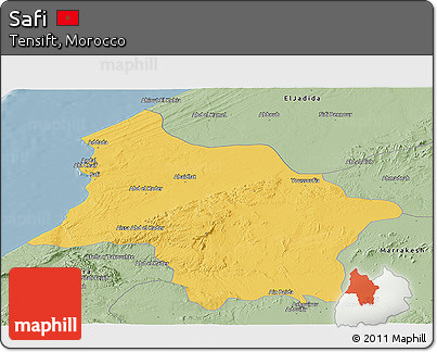 Savanna Style Panoramic Map of Safi