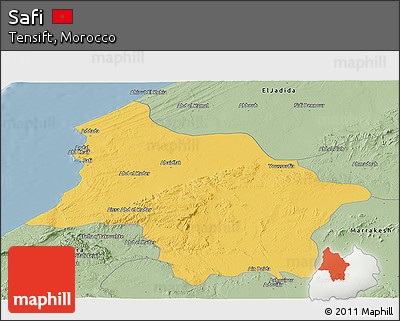 Savanna Style Panoramic Map of Safi