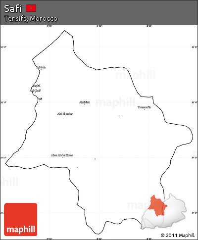 Blank Simple Map of Safi, cropped outside