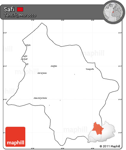 Blank Simple Map of Safi, cropped outside