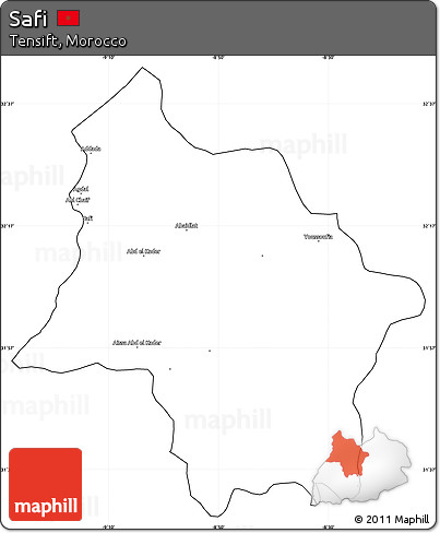 Blank Simple Map of Safi, cropped outside