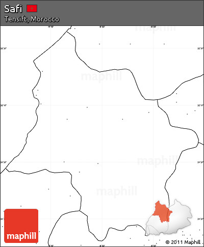 Blank Simple Map of Safi, no labels