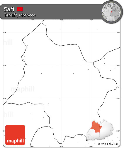Blank Simple Map of Safi, no labels