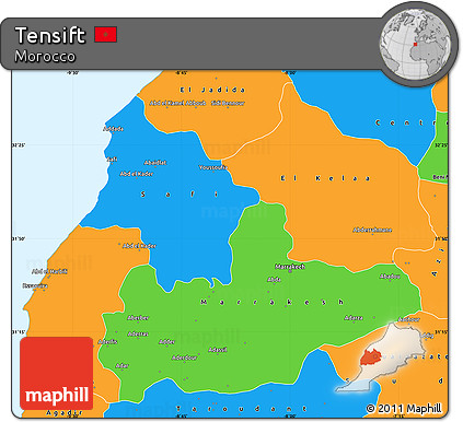 Political Simple Map of Tensift