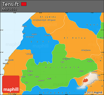 Political Simple Map of Tensift