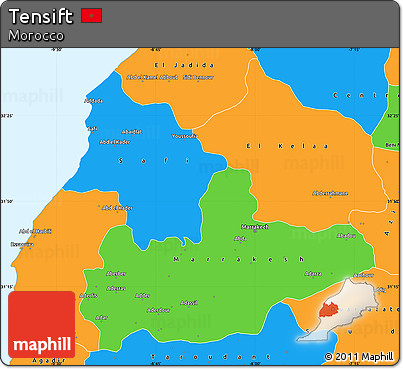 Political Simple Map of Tensift