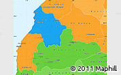 Political Simple Map of Tensift, political shades outside