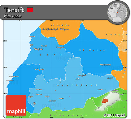 Political Shades Simple Map of Tensift