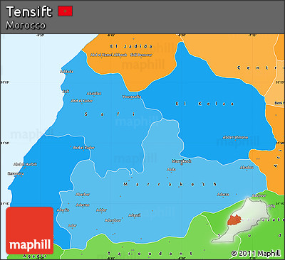 Political Shades Simple Map of Tensift