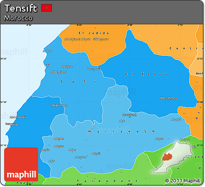 Political Shades Simple Map of Tensift