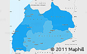 Political Shades Simple Map of Tensift, single color outside, borders and labels
