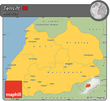 Savanna Style Simple Map of Tensift