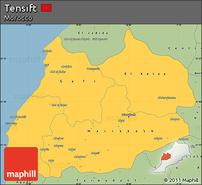 Savanna Style Simple Map of Tensift