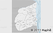 Gray 3D Map of Cabo Delgado, single color outside