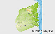Physical 3D Map of Cabo Delgado, single color outside