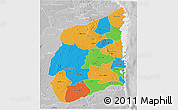 Political 3D Map of Cabo Delgado, lighten, desaturated