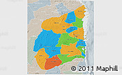 Political 3D Map of Cabo Delgado, lighten, semi-desaturated