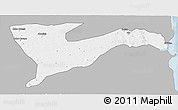 Gray 3D Map of Chiure, single color outside