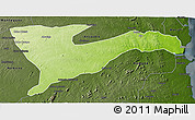 Physical 3D Map of Chiure, darken
